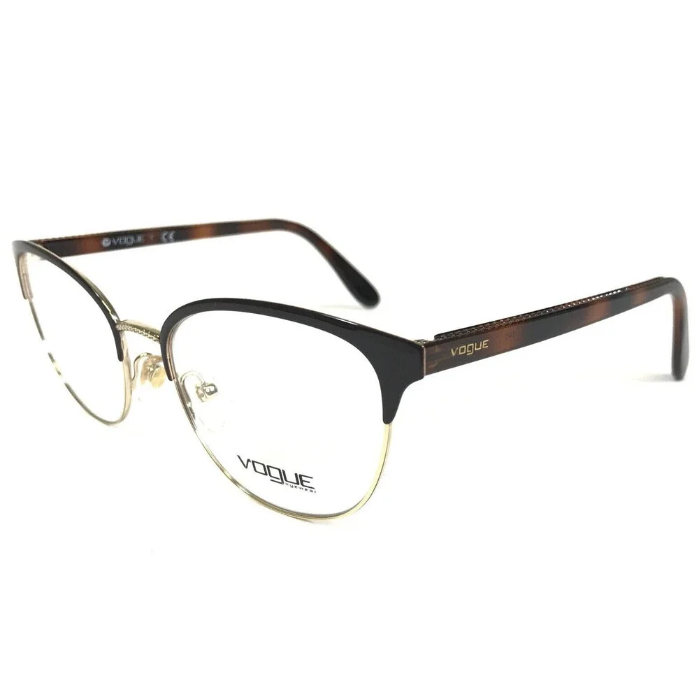 Vogue Eyeglasses Frames VO4088 997 Brown Tortoise Gold Cat Eye 52-18-140